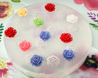 Small Rose Molds Silicone Tiny Rose Mold 10mm Nail Art Flower Resin Cabochon Moulds Fondant Chocolate Polymer Clay Resin