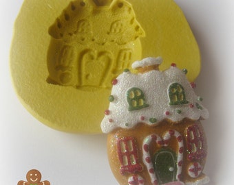 Christmas Mold Silicone Gingerbread House Mold Butter Pat Flexible Mold Christmas House Cottage Gingerbread House Mold