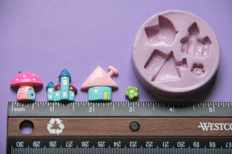 DIY Fairy Garden Tiny Fairy Houses Mold Silicone Mold Polymer Etsy