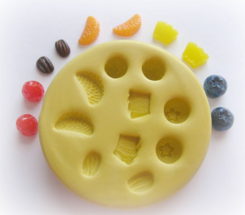 Tiny Fruit Mold Fruit Nut Berries Mold Polymer Clay Resin Etsy