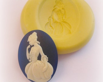 Lady Cameo Mold Colonial Victorian Resin Fondant Clay Mould