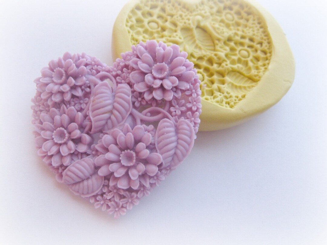 DIY Wedding Flower Heart Mold Silicone Soap Clay Resin Mould Etsy
