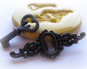 Key Mold Steampunk Molds Keyhole Fondant Mold Chocolate Clay Soap Embed Molds Wax Resin Key Molds