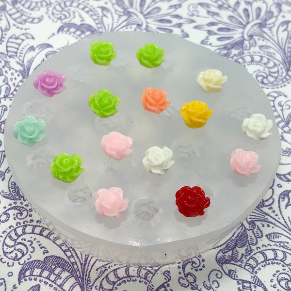 Tiny Flower Mold UV Resin Nail Art 6mm Silicone Rose Molds Resin Molds Silicone Polymer Clay Molds Rose