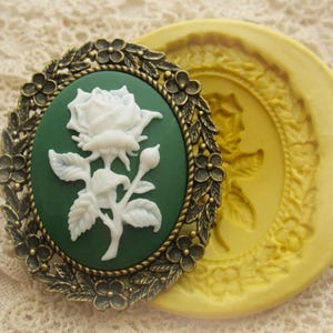 Molde de fondant Rose Cameo, arcilla polimérica, moldes de chocolate, resina, vidrio fusionado, mantequilla, silicona