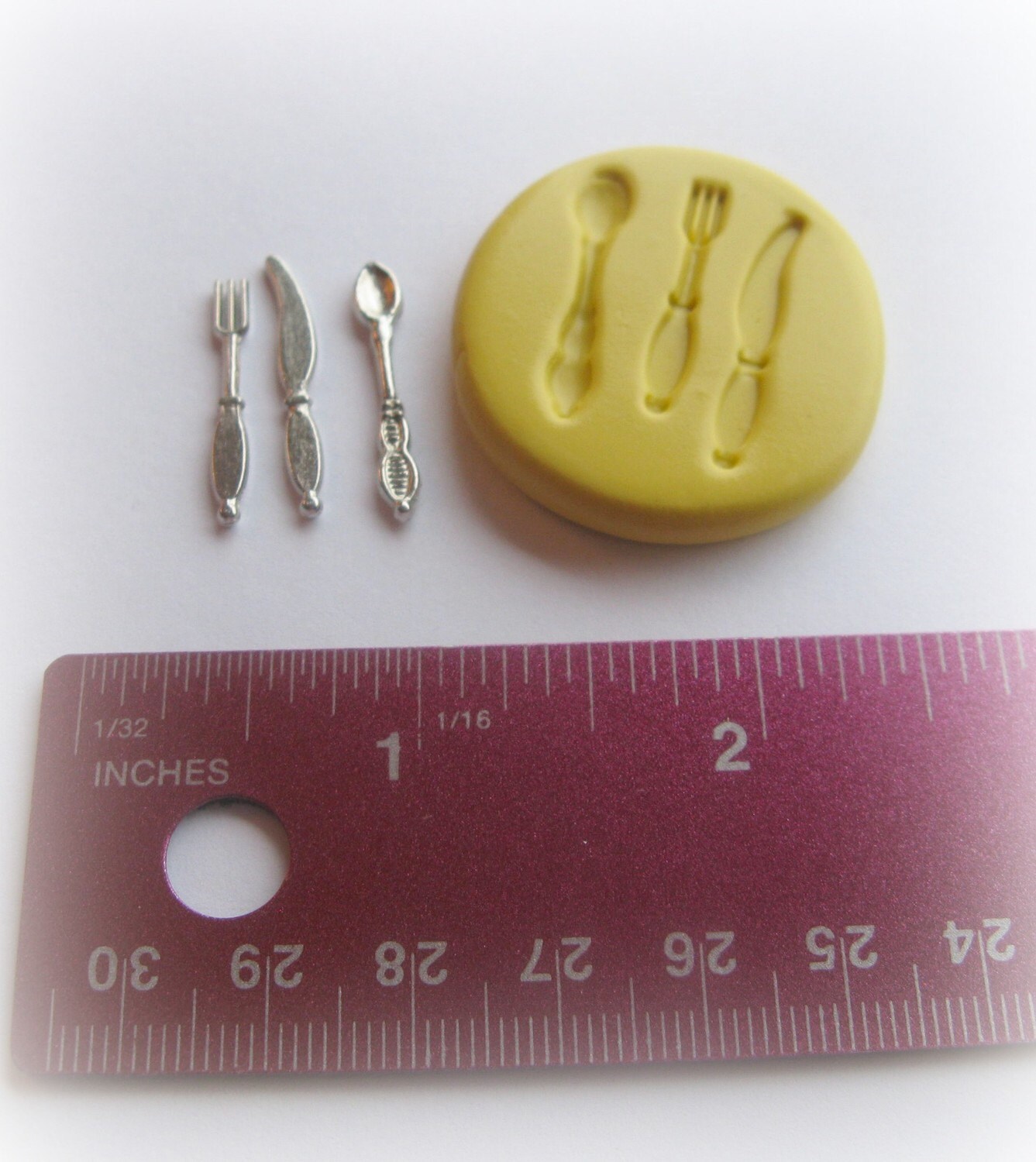 Miniature Flatware Spoon Fork Knife Silverware Mold Doll House Etsy