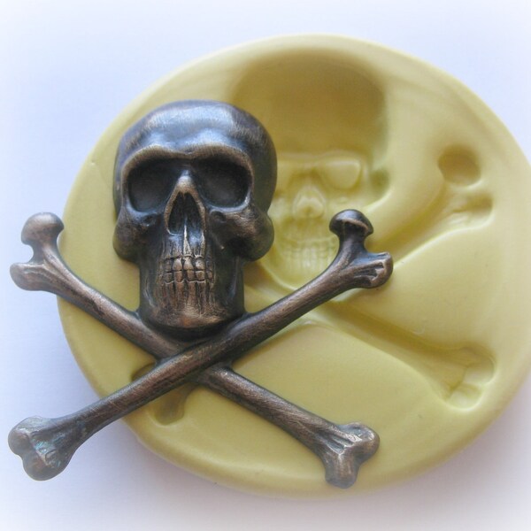 Skull Cross Bones Mold Gothic Kawaii Resin Soap Fondant Clay Mold