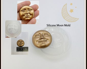 Clear Silicone Moon Mold celestial Harvest Moon Mold Large Silicone Mold Fondant PMC Polymer Clay Resin Mold