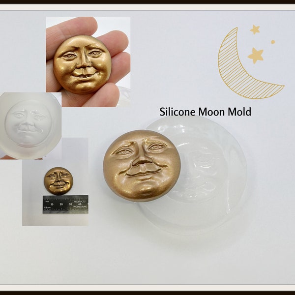 Clear Silicone Moon Mold Harvest Moon Mold Large Silicone Mold Fondant PMC Polymer Clay Resin Mold