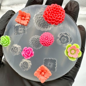 Small Mum Flower Succulent Mold Silicone Resin UV Mold Wax Mold Flower Polymer Clay Fondant Chocolate Mold DIY Succulant Petal Mold