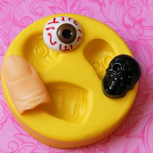 Scary Mold Halloween Molds Eyeball Finger Silicone Mold Bones Skull Clay Resin Fondant Mold Cakepop decoration