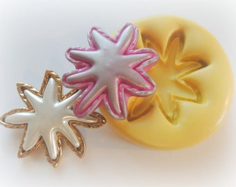 Star Mold Fancy Star Silicone Molds Cabochon Polymer Clay Resin Freeze and Fuse Chocolate Wax PMC Fondant Baking Tool