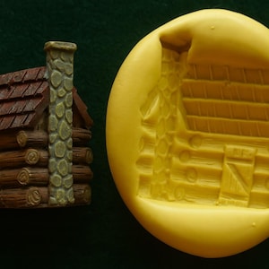 Silicone Log Cabin Mold Baking Fondant Polymer Clay Molds Resin