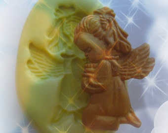 Angel Praying Christmas Mold Left Right Clay Resin Fondant Candy Moulds Faux Metal