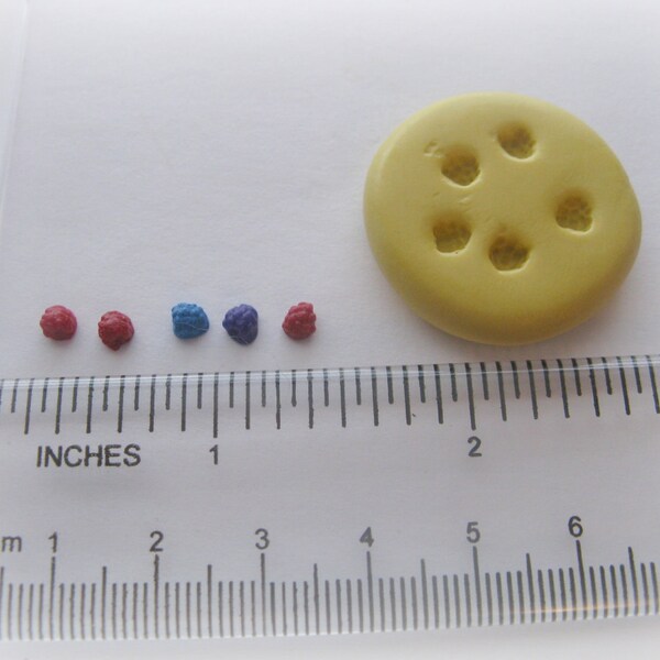 Tiny Berry Mold Raspberry Blueberry Pie Berry Mold Clay Resin Moulds