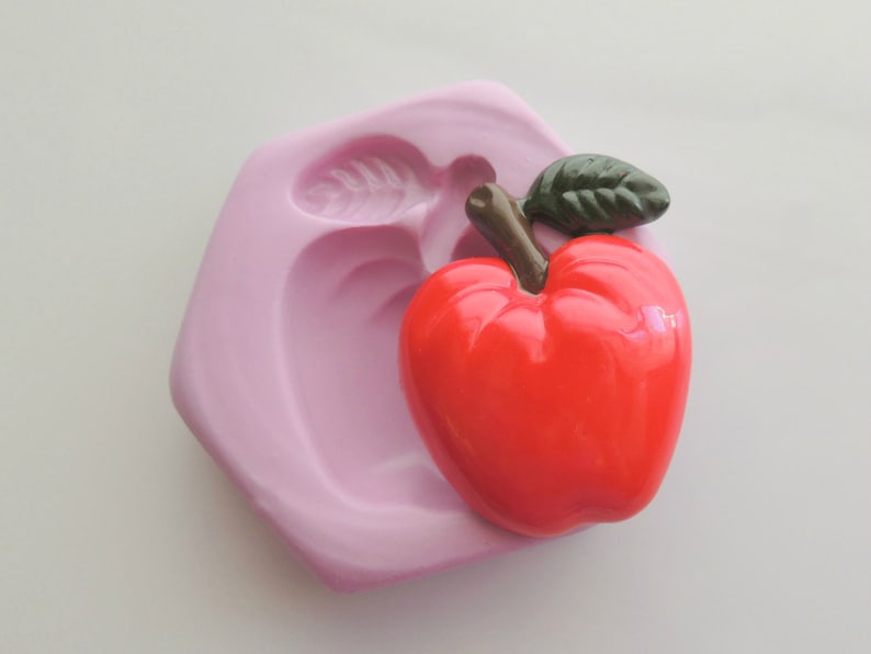 Apple Mold Silicone Apple Polymer Clay Molds Resin Cabochon Etsy