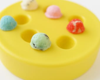 TINY 5-6mm Ice Cream Scoop Mold Dollhouse Miniatures 1:12 Scale Polymer Clay Mold