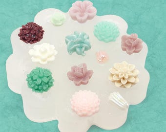 Silicone Flower Mold Clear Mold UV Resin Chocolate Polymer Clay Molds Lilly Mum Molds