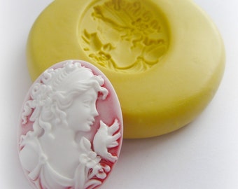 Lady Cameo Mold Resin Polymer Clay Mould