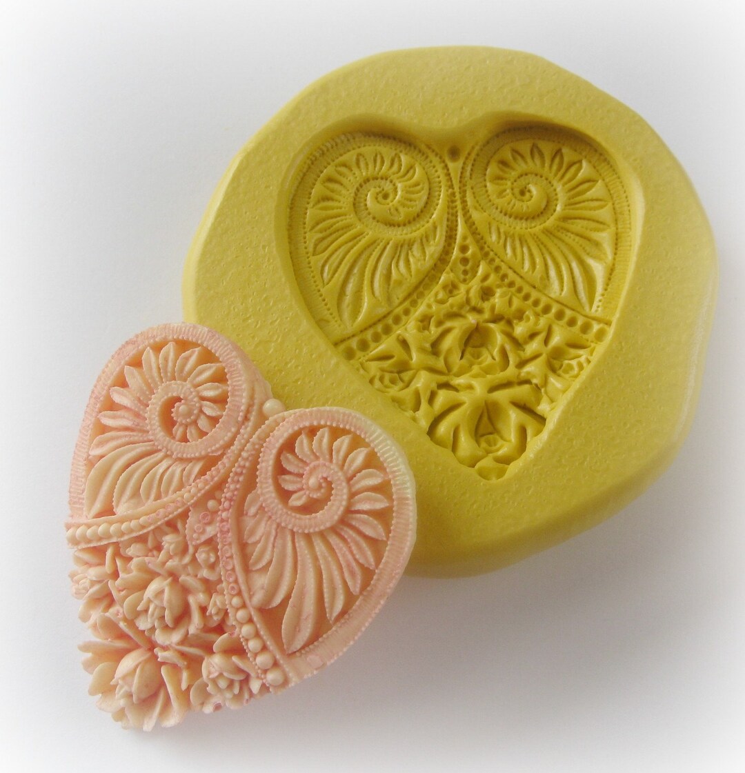 Heart Mold Mould Resin Clay Fondant Wax Soap Miniature Sweet Flower