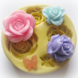 Resin flower mold Butterfly polymer clay fondant flower mold flower molds rose mold silicone flower mold flower resin mold flower cab mold