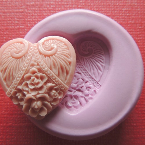 Heart Mold Scrapbooking Resin PMC Clay Flexible Mould Etsy