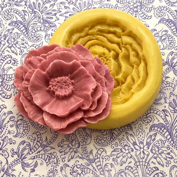 Moule en silicone fleur de pavot Moule à chocolat fleurs de printemps Moules à fondant Moule fleurs en silicone en pâte polymère