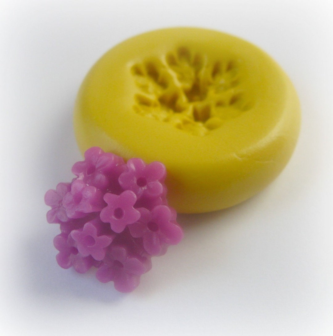 Flower Cluster Mold 21mm Cabochon Mold Resin Clay Mould Etsy