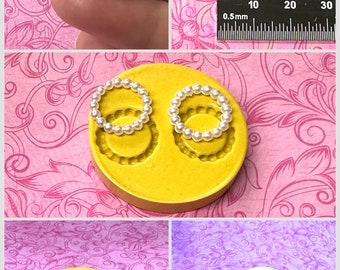 16mm Round Pearl Frame Mold Small Polymer Clay Fondant Silicone Molds