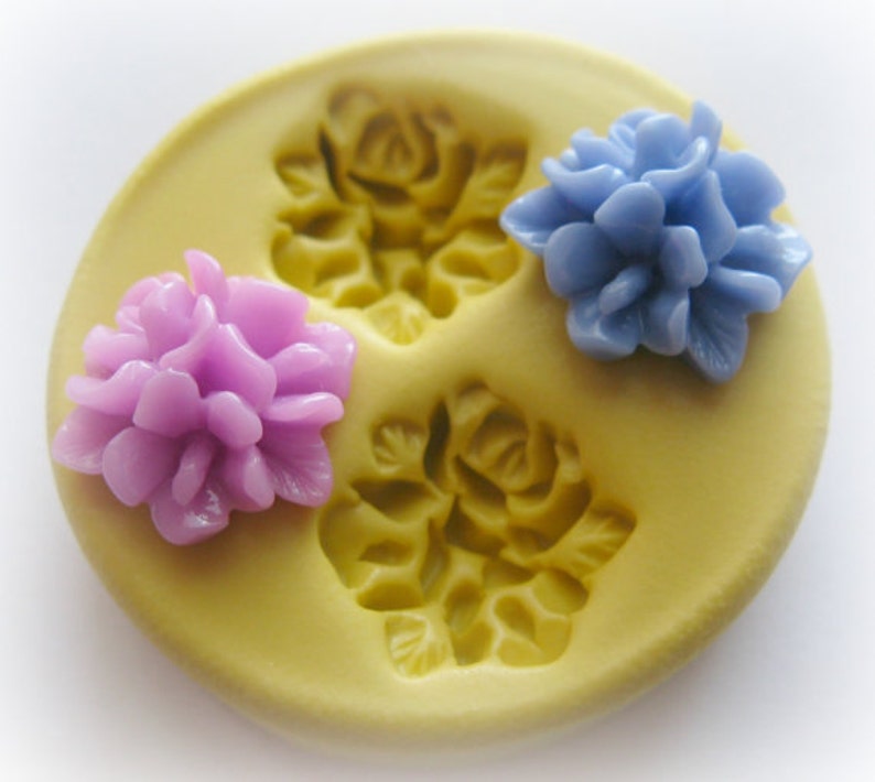 Cabochon Flower Mold Polymer Clay Flowers Cabochon Mold Resin Clay Mould image 1