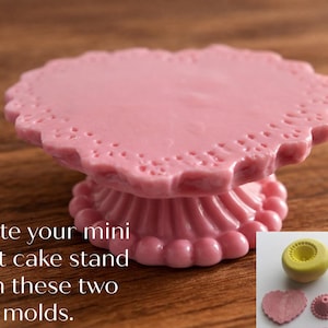 Silicone Mold Miniature 1 Inch Cake Stand Molds Dollhouse Miniatures Cupcakes Fake Sweets