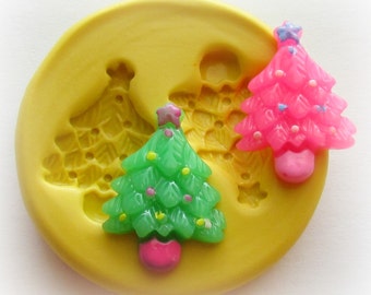 Christmas Tree Mold Christmas in July DIY Button Resin Polymer Clay Mould