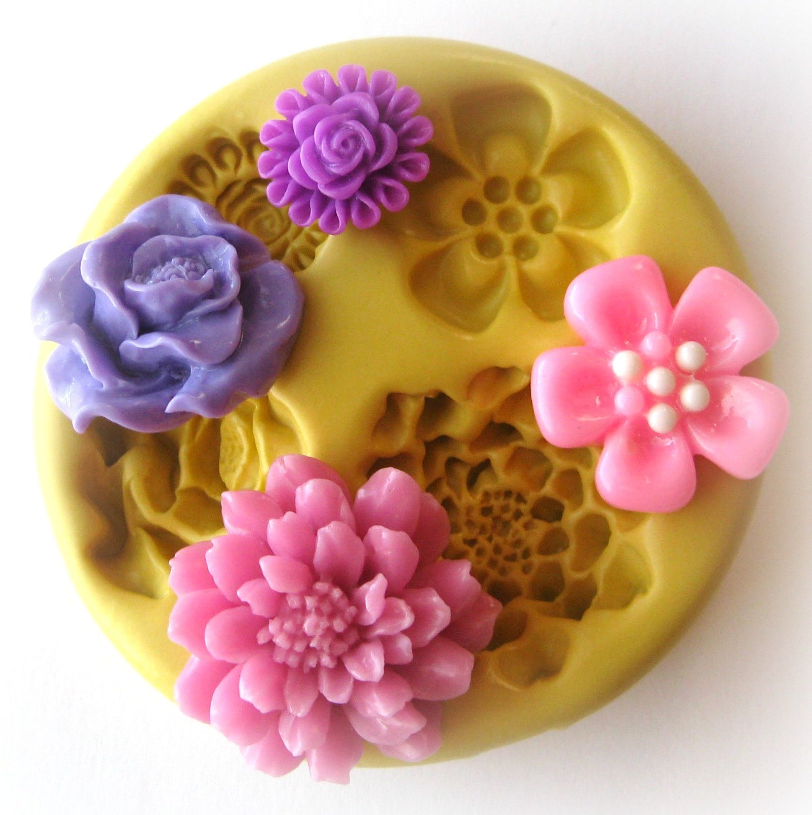 Flower Flexible Mold Clay Flower Resin Utee Soap Molds Etsy