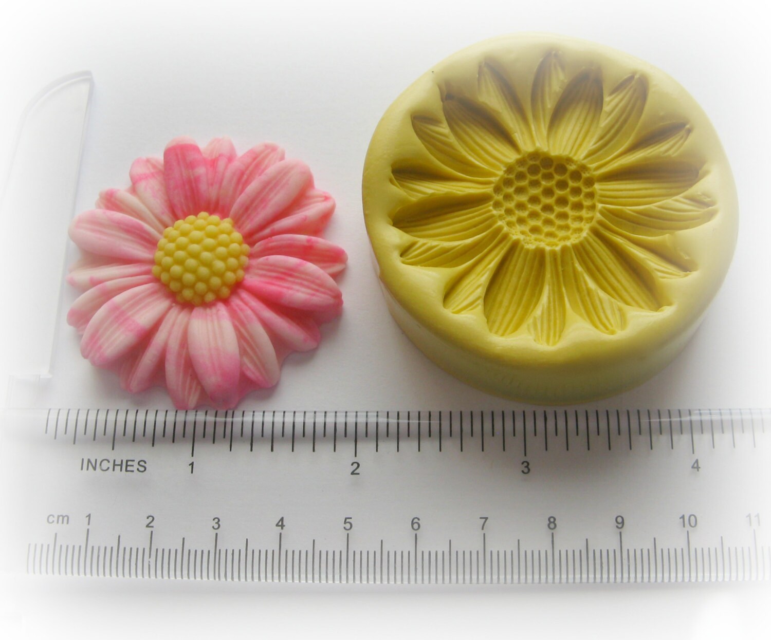 Large Sunflower Fondant Spring Flower Mold Silicone Large Etsy