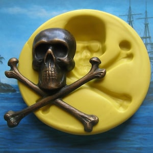 Halloween Skull Cross Bones Mold Gothic Kawaii Resin Soap Fondant Clay Molds