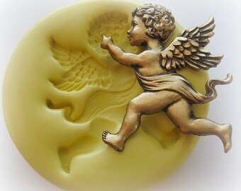 Cherub Molds Silicone Angel Mold Christmas Wings Chocolate Fondant Clay PMC Wax Cabochon