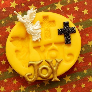 Charm Molds Angel DIY Clay Crats Cross Christmas JOY Polymer Clay Fondant Silicone Mold Easy Fun Projects