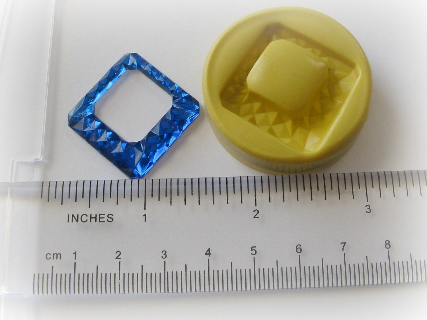 Square Gem Mold Resin Clay Faceted Jewelry Mould Etsy