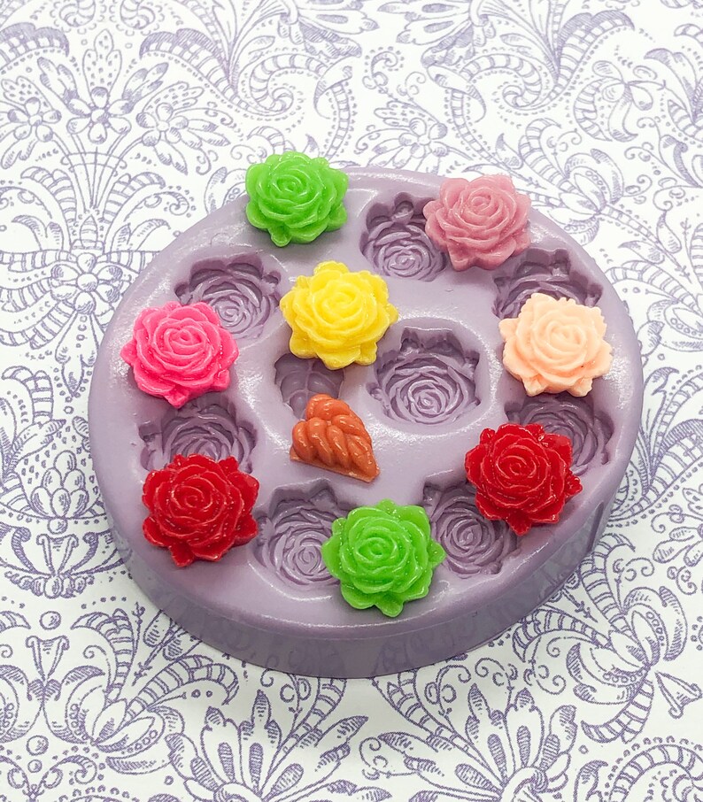 Small Rose Molds Silicone Tiny Rose Mold 13mm Flower Molds Etsy