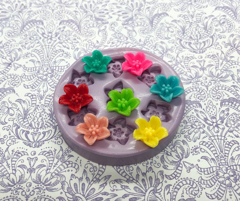 Small Lilly Molds Silicone Tiny Rose Mold 14mm Flower Molds Etsy