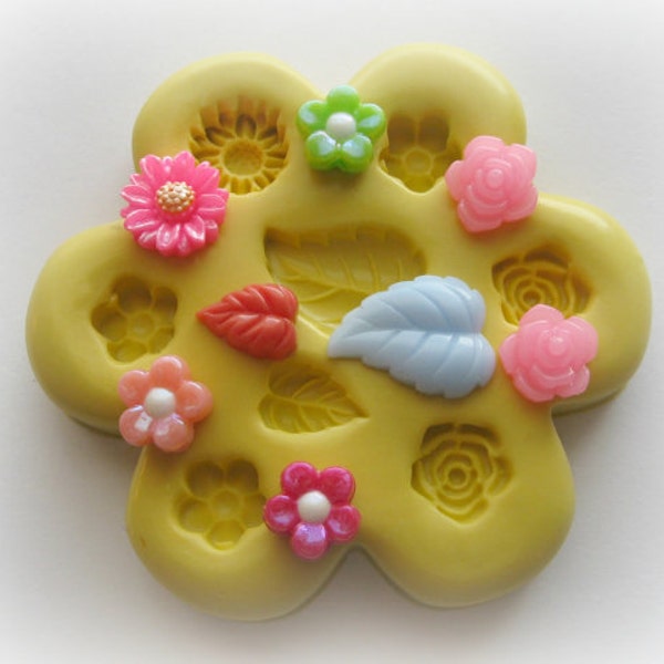 Flower Daisy Rose Polymer Clay Flowers Cabochon Mold Resin Clay Mould