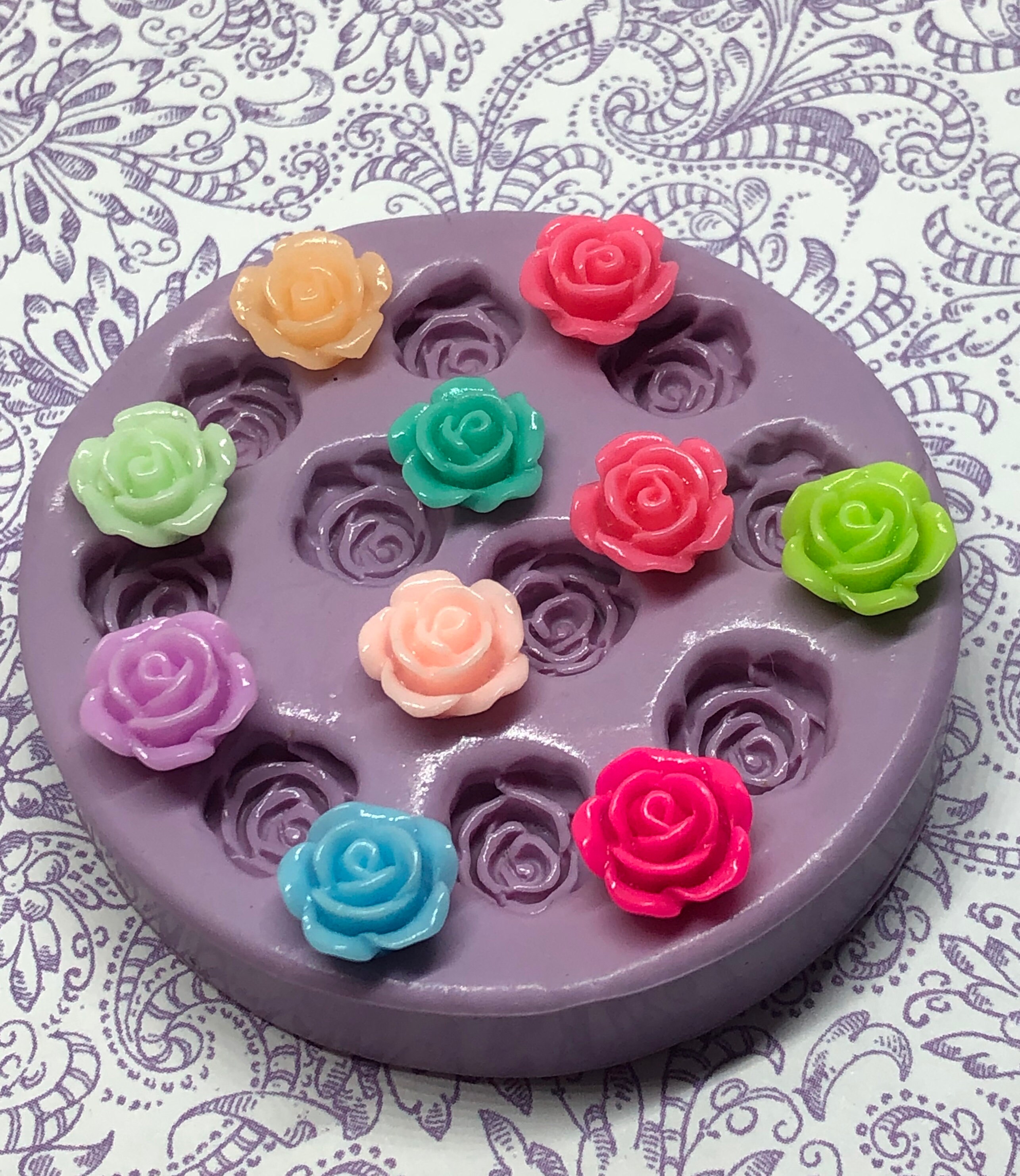 Small Rose Molds Silicone Tiny Rose Mold 10mm Flower Molds Resin