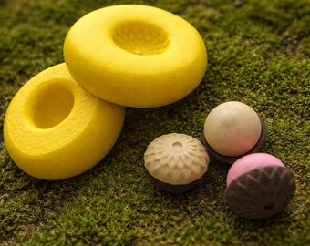 Acorn Mold DIY Charm Pendant Fall Autumn Acorn Cap Nut Polymer Clay Resin Mold Fondant Mould