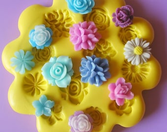Silicone Molds Small Daisy Rose Flower DIY Jewelry Mold For Clay Resin Fondant Silicone Mold