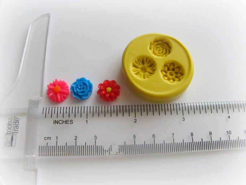 Flower Daisy Rose Polymer Clay Flowers Cabochon Mold Resin Etsy