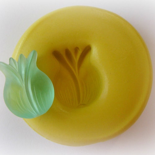 Tulip Flower Mold Cupcake Topper Fondant Mould Polymer Clay Etsy