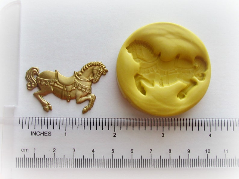 Carousel Horse Mold Mould Resin Clay Fondant Jewelry Charms Flexible Molds image 2