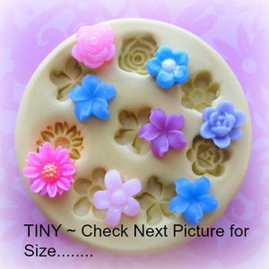 Tiny Flower Mold Flowers Cabochon DIY Fondant Mold Resin Clay Mould