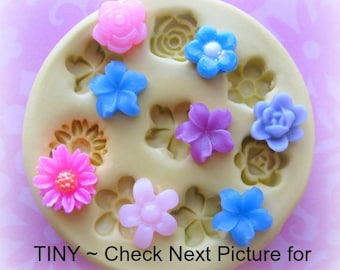 Tiny Flower Mold Flowers Cabochon DIY Fondant Mold Resin Clay Mould