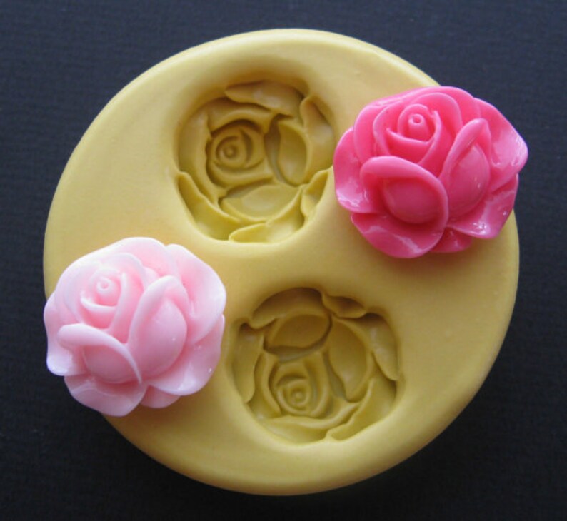 Rose Cabochon Flower Mold Polymer Clay Flowers Cabochon Mold Etsy